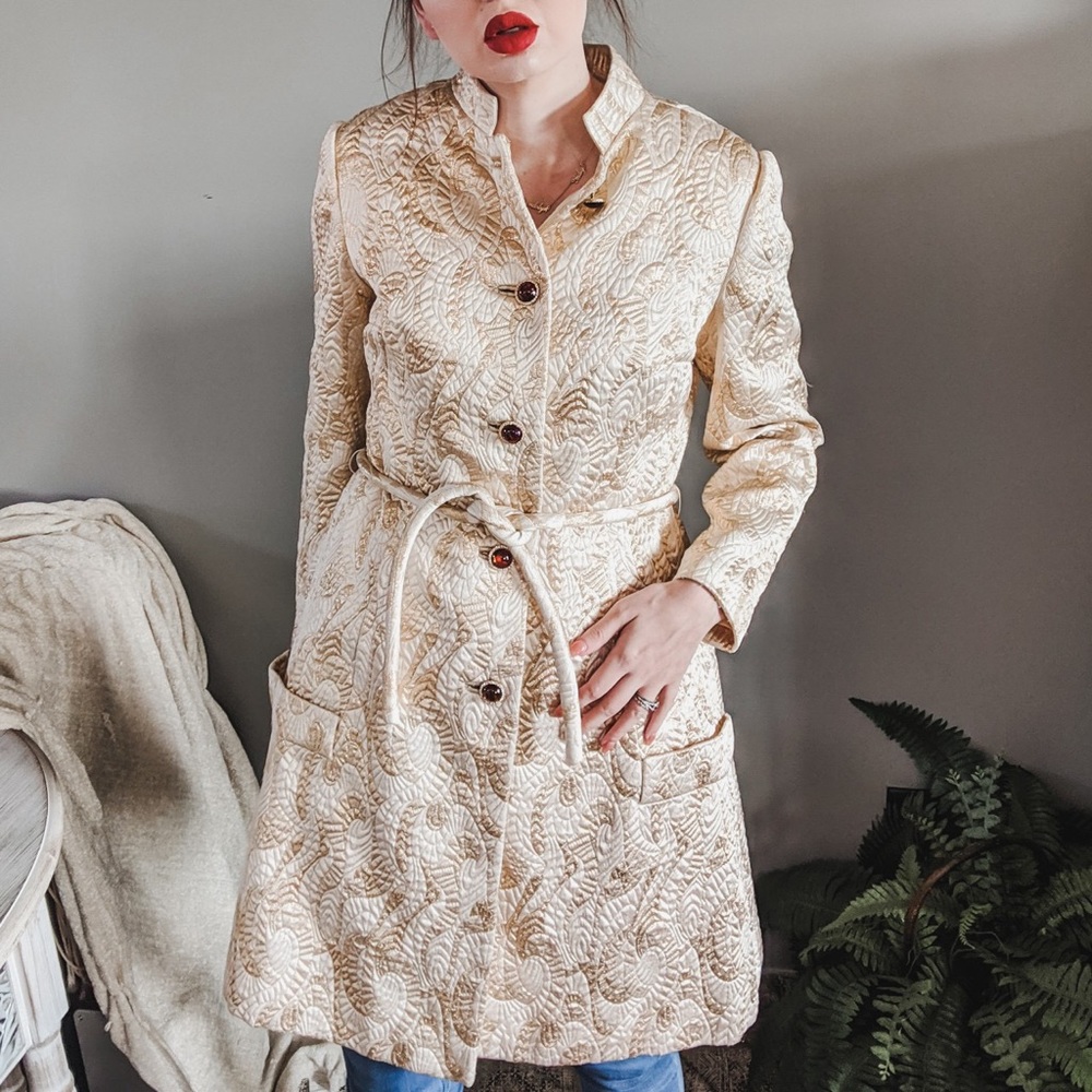 VINTAGE 1960s Nardiello for Rona gold trench coat